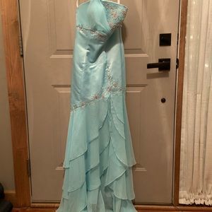 Size 2 Blue Mermaid Prom Dress